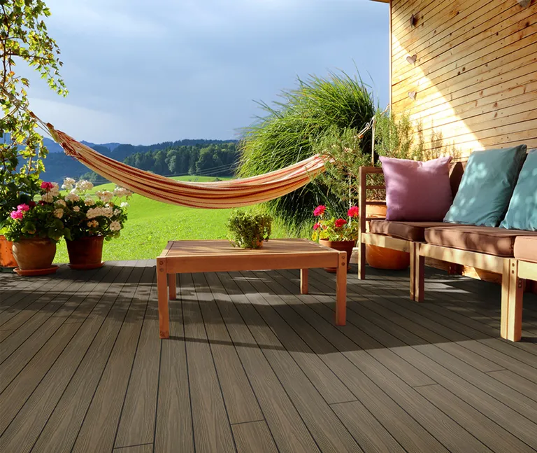 HORI Terrassendiele WPC/BPC Apex Massiv braun rustikal 24 x 190 mm 1