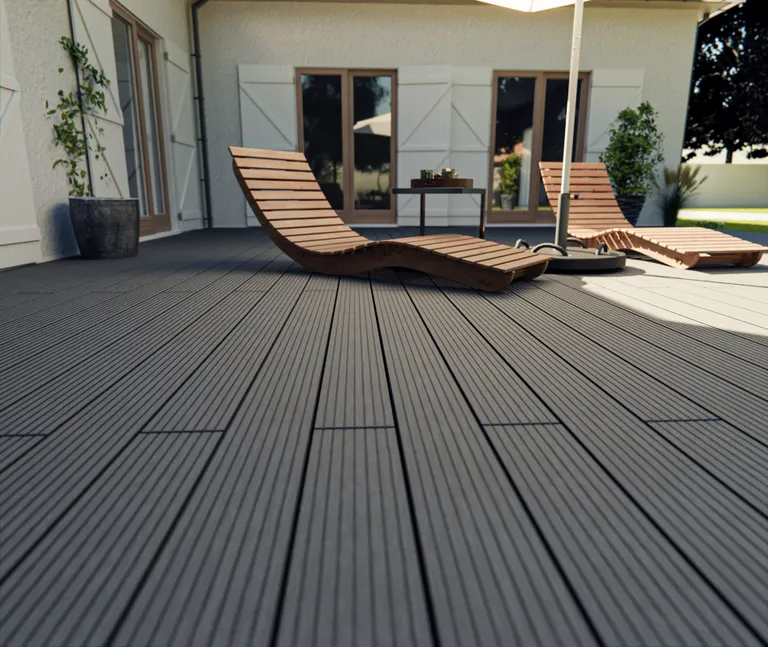 HORI Terrassendielen WPC/BPC Vollprofil massiv grau 20 x 145 mm 9