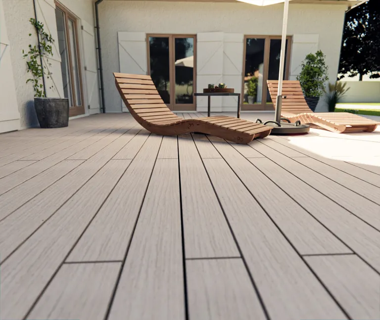 HORI Terrassendielen Komplettset WPC/BPC Exclusive Line weiß/creme 3