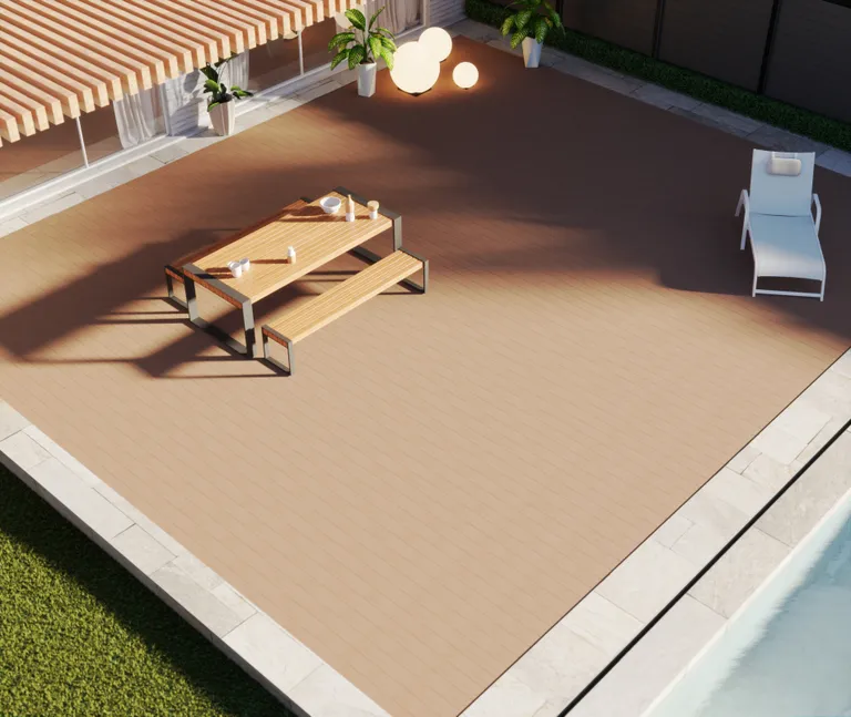 HORI Terrassendielen Komplettset WPC Bali Massiv dunkelbraun beidseitig geriffelt 20 x 140 mm 10