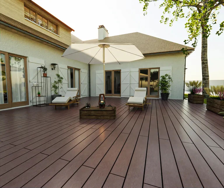 HORI Terrassendielen Komplettset WPC Royal Hohlkammer rotbraun 9