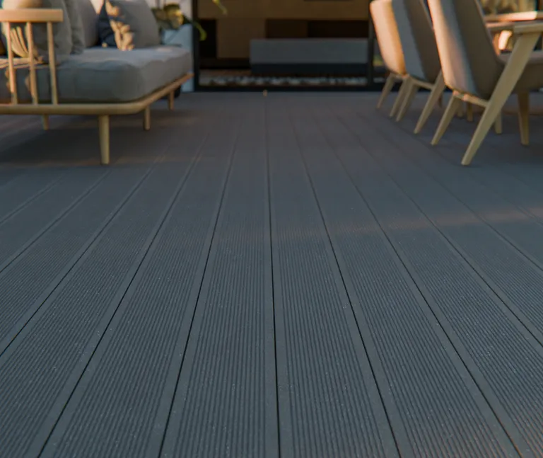 HORI Terrassendielen Komplettset WPC Royal Hohlkammer grau / anthrazit 3