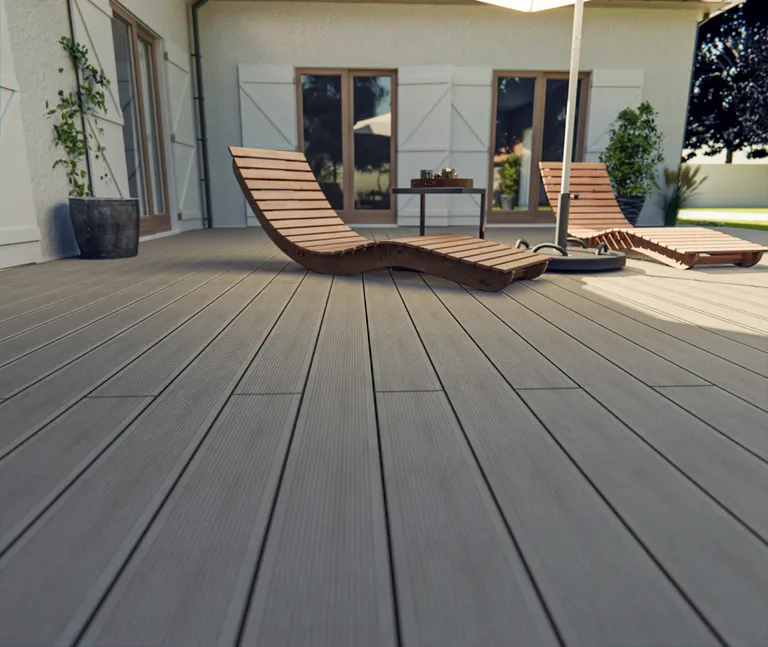 HORI Terrassendielen Komplettset WPC Royal Hohlkammer hellgrau 8