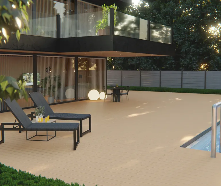HORI Terrassendielen Komplettset WPC Royal Hohlkammer hellbraun 11
