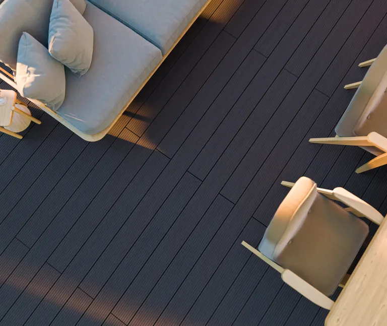 HORI Terrassendielen Komplettset WPC Malta Hohlkammer grau fein geriffelt / grob genutet 21 x 145 mm 10