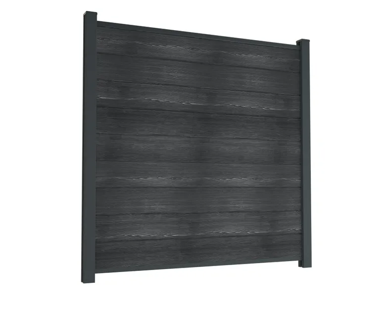 HORI Wood-Design WPC Sichtschutzzaun Stecksystem Zaunelement ohne Pfosten 1