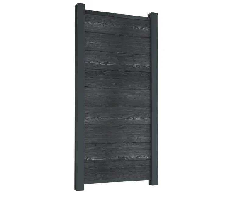HORI Wood-Design WPC Sichtschutzzaun Stecksystem Zaunelement ohne Pfosten 1