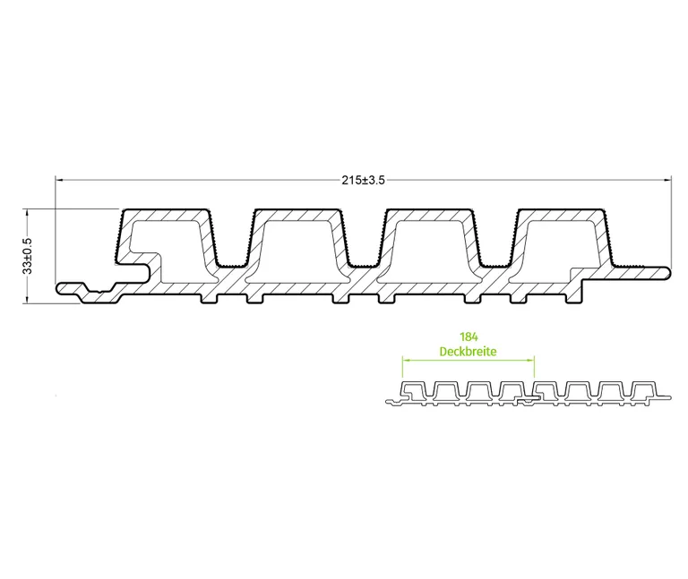 HORI WPC Fassadenprofil Rhombus Premium Small 33 x 215 mm hellbraun 4