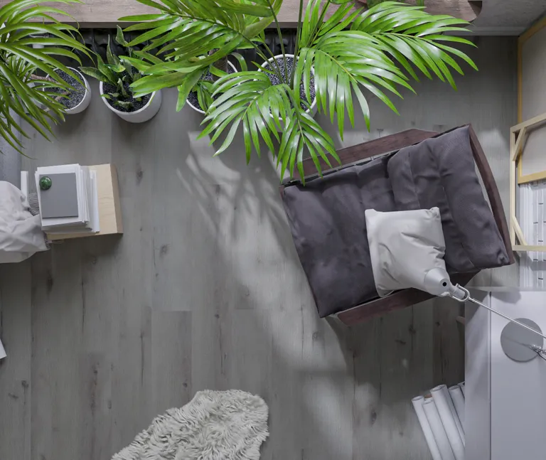 HORI Klick-Hartvinylboden Rigid SPC Eiche Clay Landhausdiele synchron Holzstruktur 6