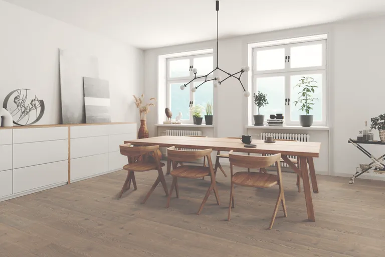 HARO Parkett 2500 Eiche tabakgrau Uni retro strukturiert Landhausdiele 1