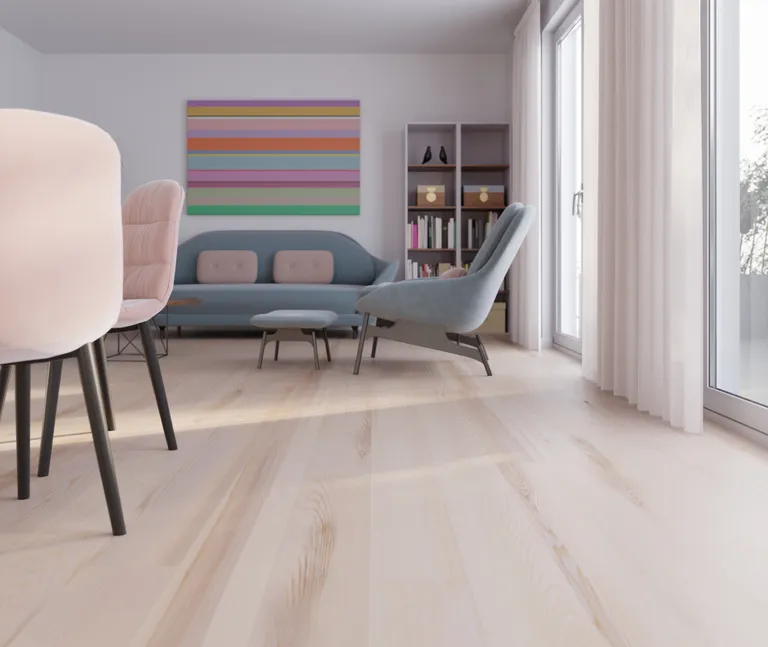 HORI Parkett Esche Variant weiß Landhausdiele gebürstet mattlack 9