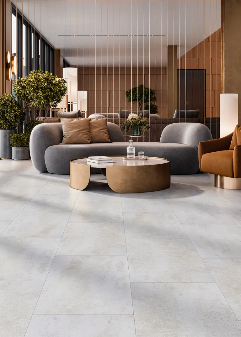PARADOR Klick-Vinylboden SPC Trendtime 5 Dolomit weiß Mineralstruktur Fliese 2