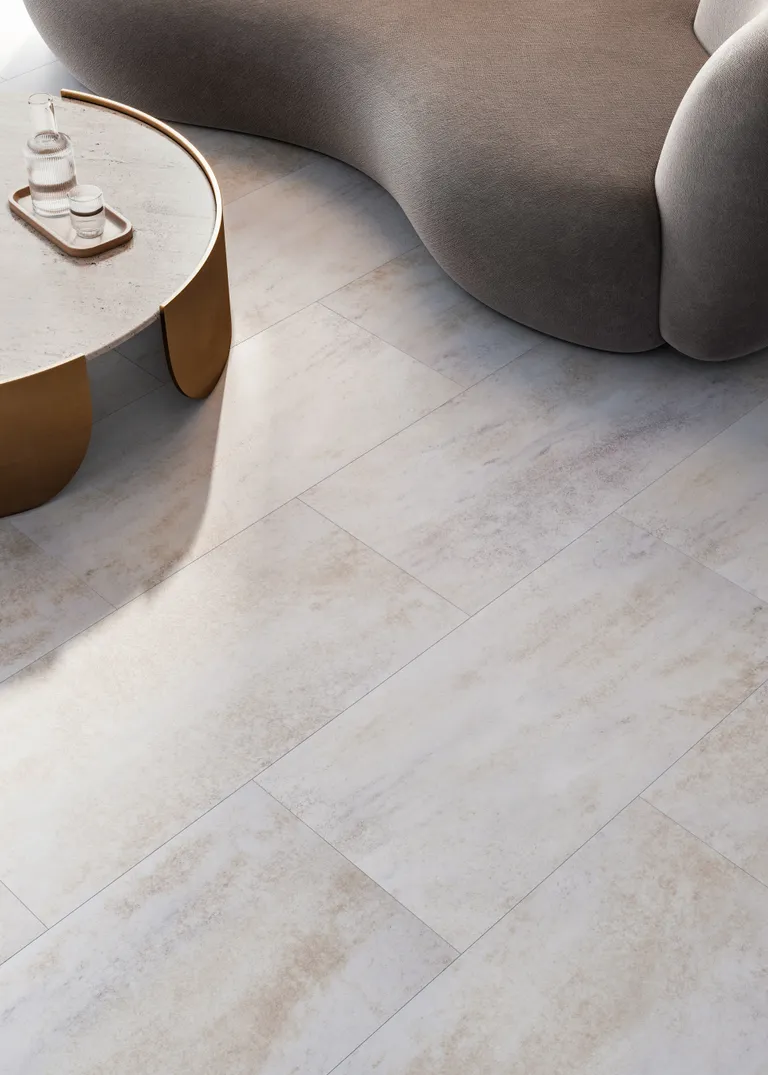 PARADOR Klick-Vinylboden SPC Trendtime 5 Dolomit weiß Mineralstruktur Fliese 3