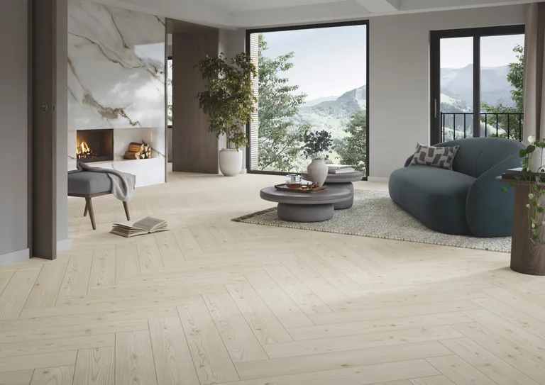 PARADOR Laminat Trendtime 3 Lärche Yukon weiß Seidenmatte Struktur Fischgrät 2