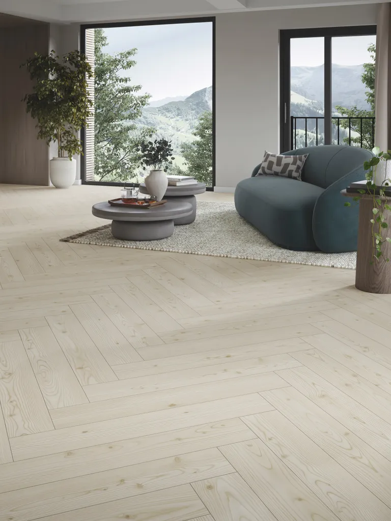 PARADOR Laminat Trendtime 3 Lärche Yukon weiß Seidenmatte Struktur Fischgrät 3