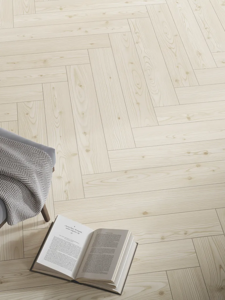 PARADOR Laminat Trendtime 3 Lärche Yukon weiß Seidenmatte Struktur Fischgrät 5