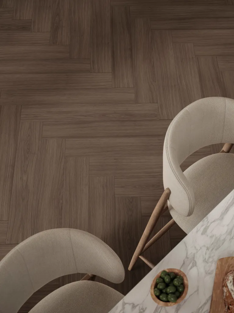 PARADOR PVC freier Klick-Designboden Modular One Eiche Artemis kaffeebraun Eleganzstruktur Fischgrät 4
