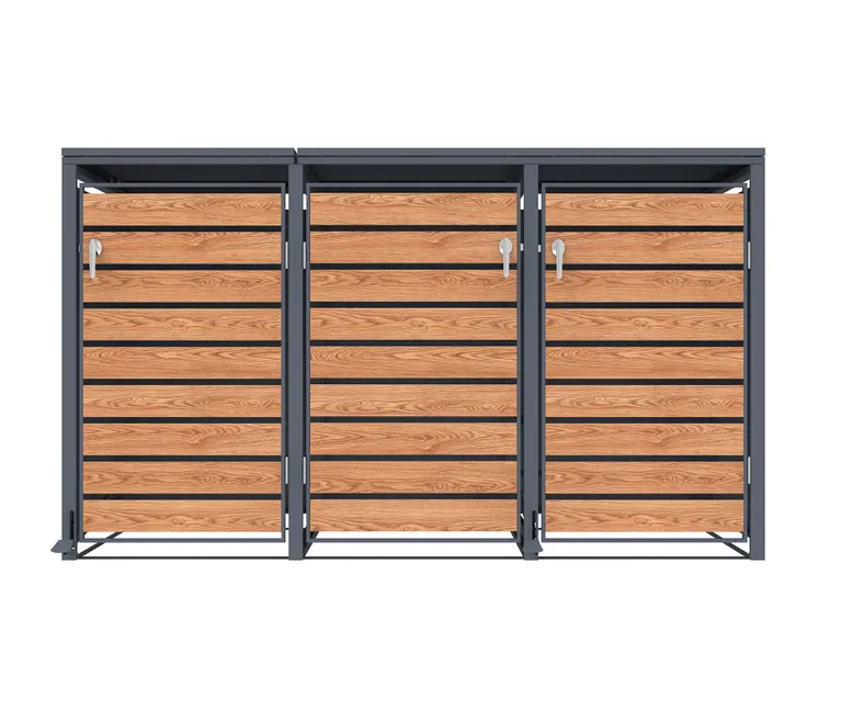 HORI Mülltonnenbox Cleanman 3 Wood mit Fuß Pedal 3