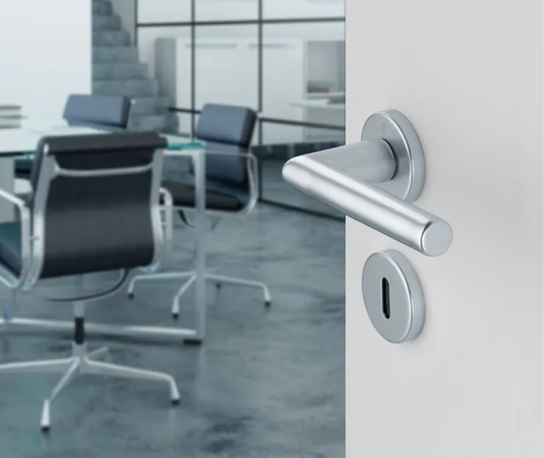 HORI Zimmertür Weißlack RAL9010 mit Lichtausschnitt Eckkante Komplettset 9
