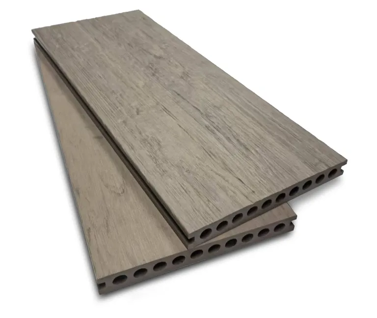 HORI Terrassendielen WPC Treibholz Holkammer XXL beige tiefe Holzstruktur + geriffelt 23x200mm 1