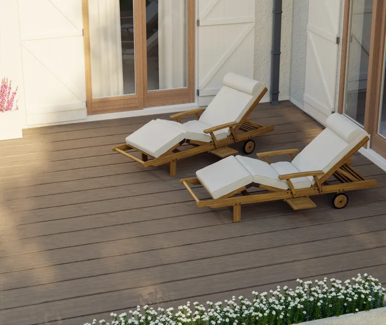HORI Terrassendielen WPC Treibholz Massiv XXL beige tiefe Holzstruktur + geriffelt19x200mm 5