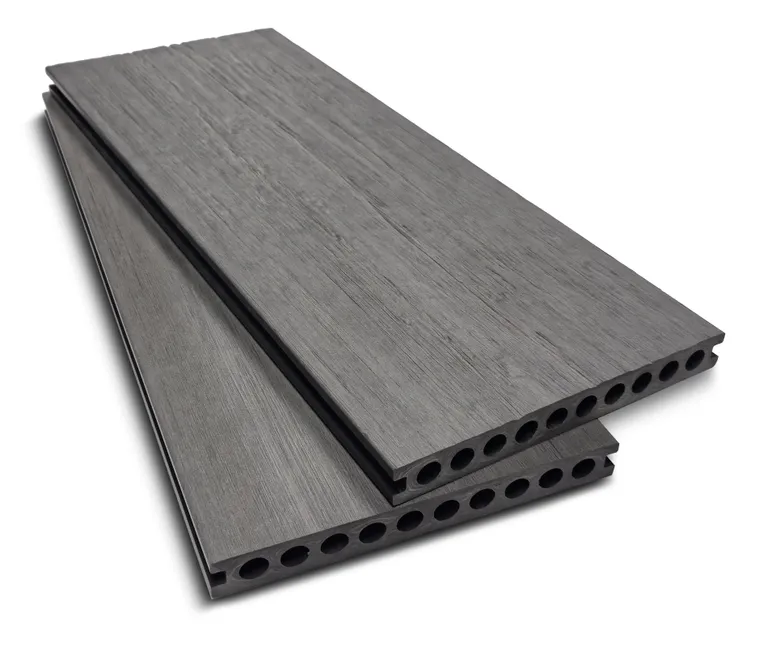 HORI Terrassendielen WPC Treibholz Holkammer XXL grau tiefe Holzstruktur + geriffelt 23x200mm 1