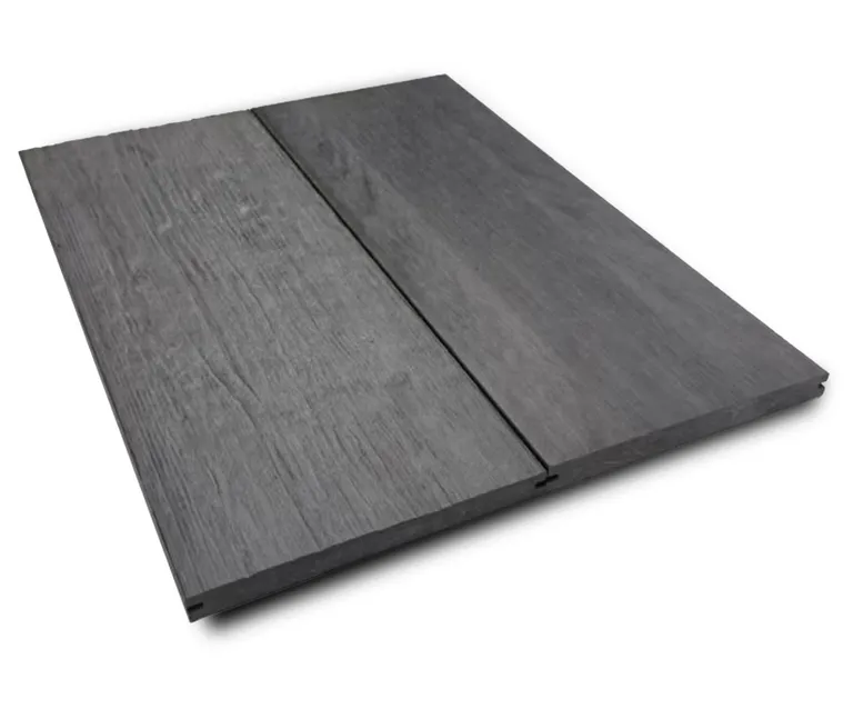HORI Terrassendielen WPC Treibholz Massiv XXL grau tiefe Holzstruktur + geriffelt19x200mm 1
