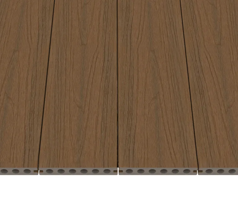 NewTechWood Terrassendielen WPC Hohlkammer Deluxe Teak Holzstruktur gebürstet / glatt gebürstet 22.5 x 138 mm 1