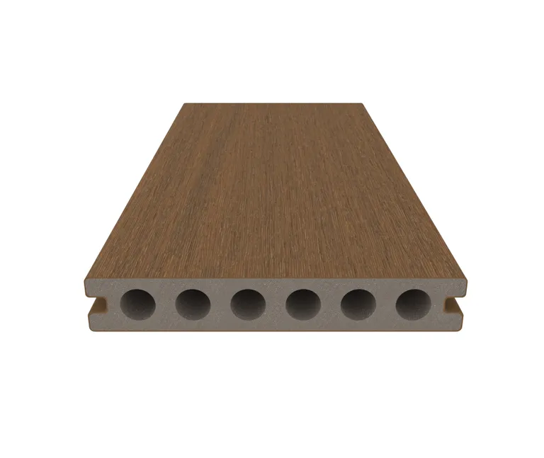NewTechWood Terrassendielen WPC Hohlkammer Deluxe Teak Holzstruktur gebürstet / glatt gebürstet 22.5 x 138 mm 3
