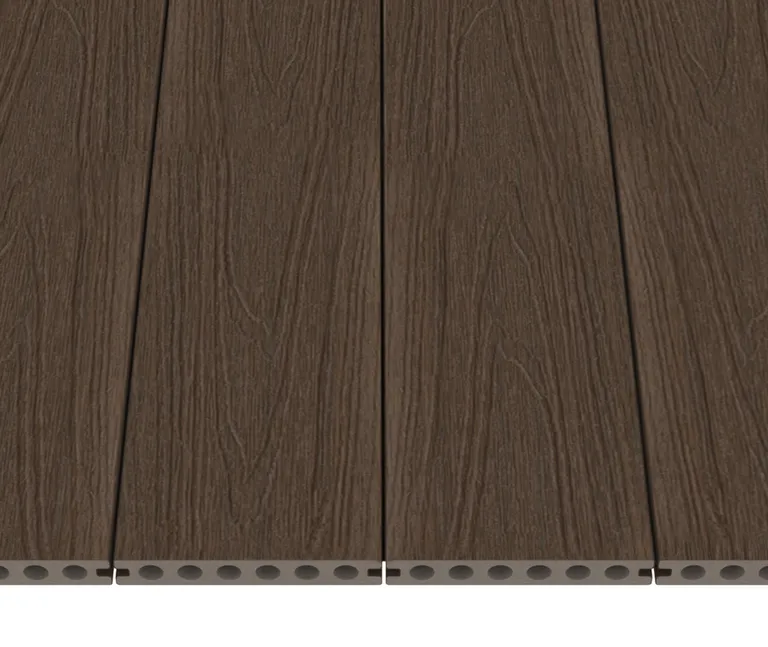NewTechWood Terrassendielen WPC Hohlkammer Deluxe Ipe Holzstruktur gebürstet / glatt gebürstet 22.5 x 138 mm 1