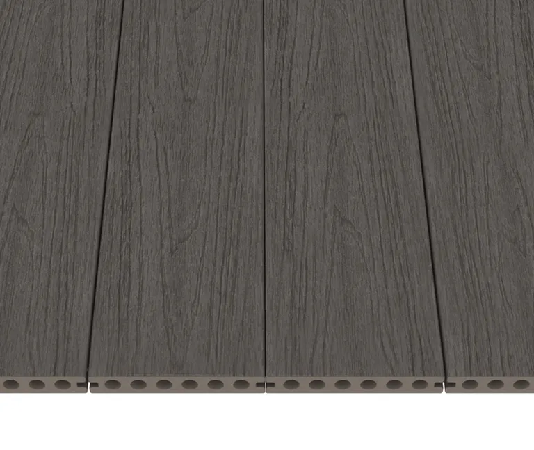 NewTechWood Terrassendielen WPC Hohlkammer Deluxe Silver Gray Holzstruktur gebürstet / glatt gebürstet 22.5 x 138 mm 1