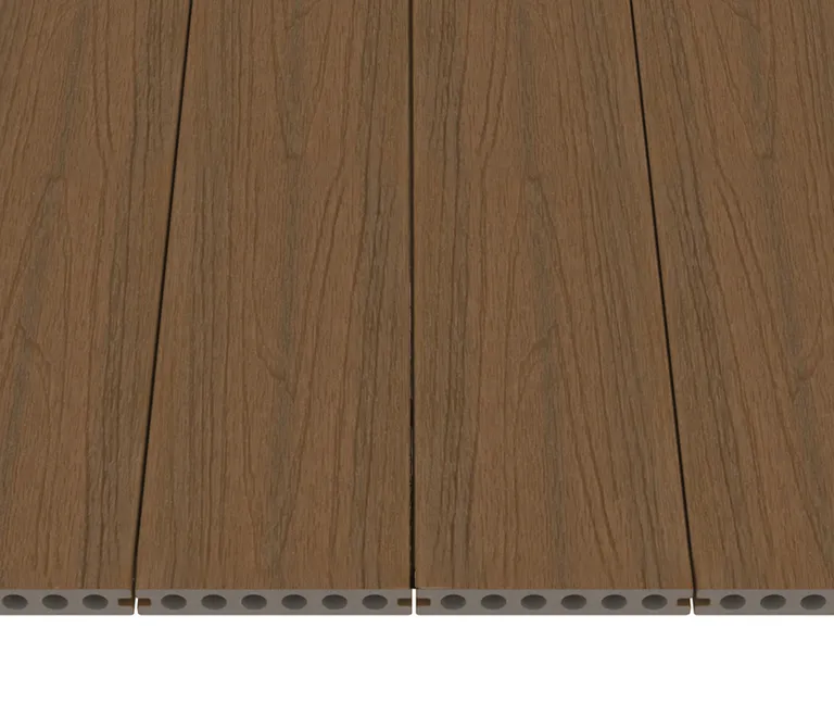 NewTechWood Terrassendielen WPC Hohlkammer Gigante Teak Holzstruktur gebürstet / glatt gebürstet 22.5 x 210 mm 1