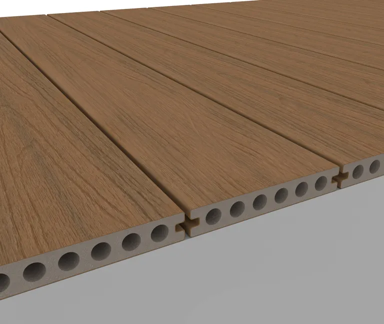 HORI Terrassendiele WPC Hohlkammer Wood Feeling Co-Extrudiert 22,5x138mm naturbraun 3