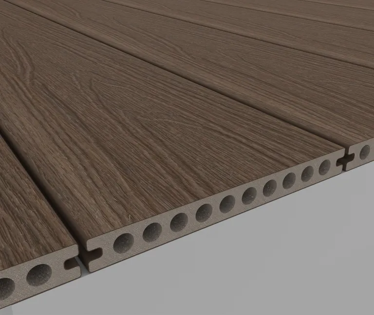 HORI Terrassendiele WPC Hohlkammer Wood Feeling Co-Extrudiert 22,5x210mm dunkelbraun 3