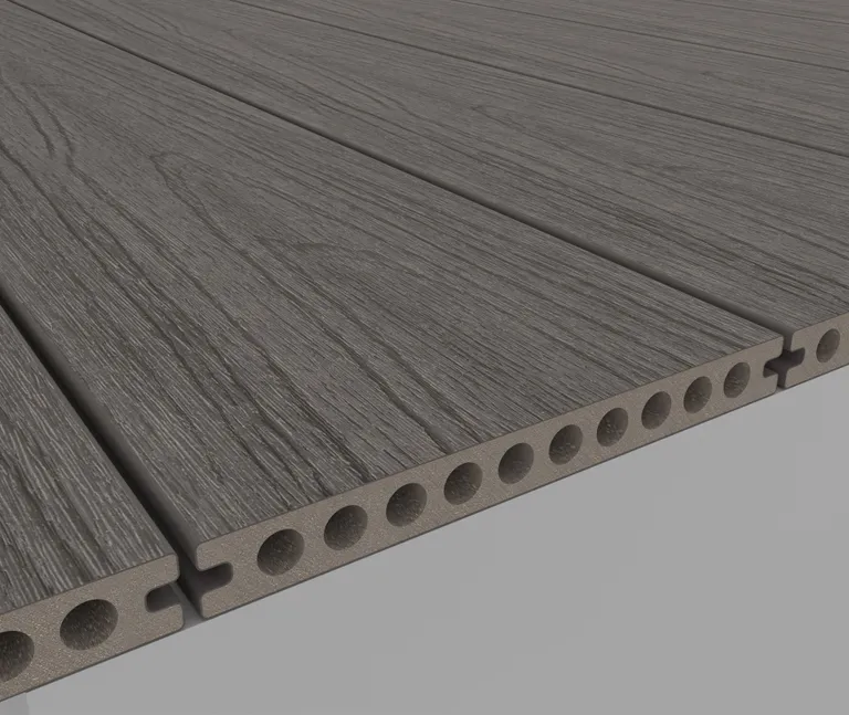 HORI Terrassendiele WPC Hohlkammer Wood Feeling Co-Extrudiert 22,5x210mm grau 3