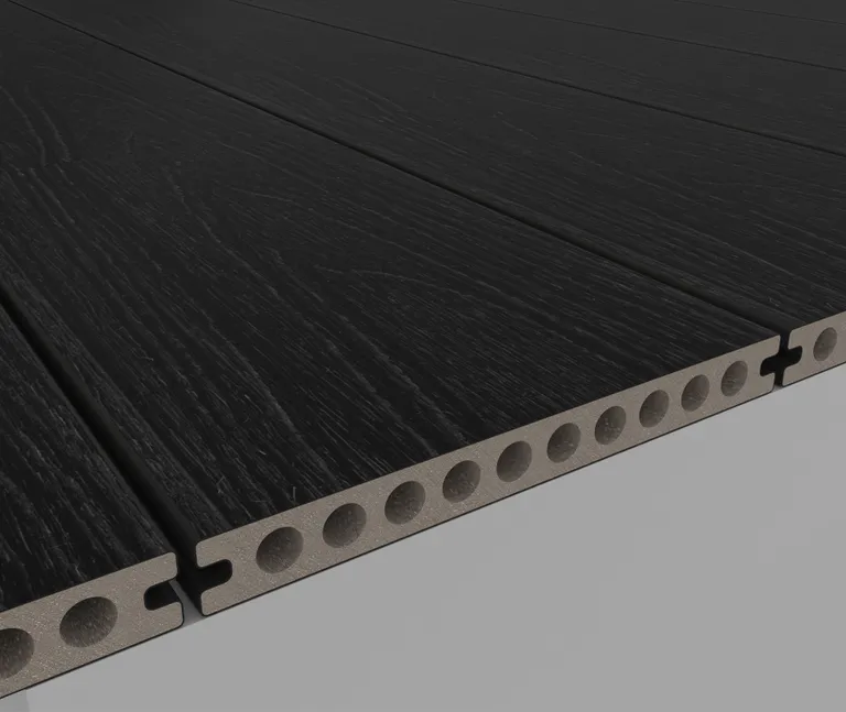 HORI Terrassendiele WPC Hohlkammer Wood Feeling Co-Extrudiert 22,5x210mm anthrazit-schwarz 3