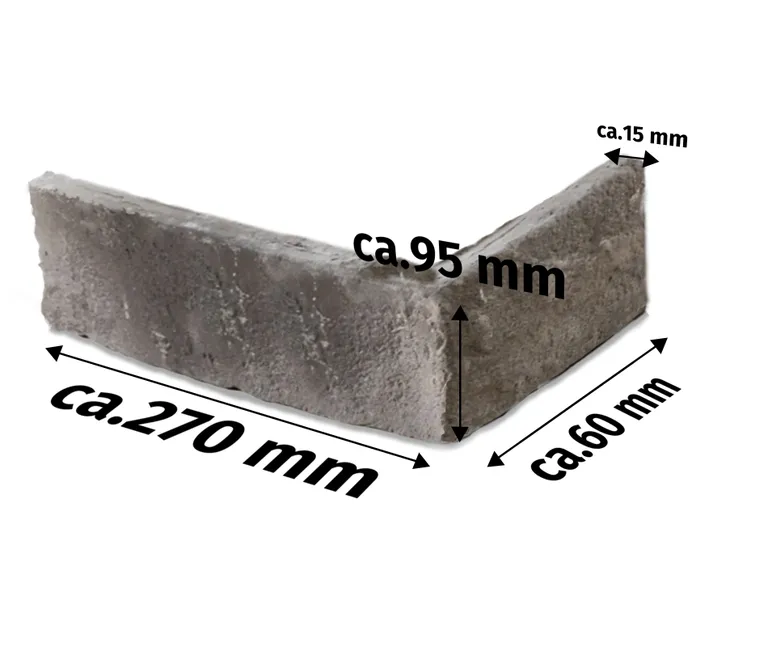 HORI Wandverkleidung Betonsteinverblender Ecken Klinkeroptik Grau 2