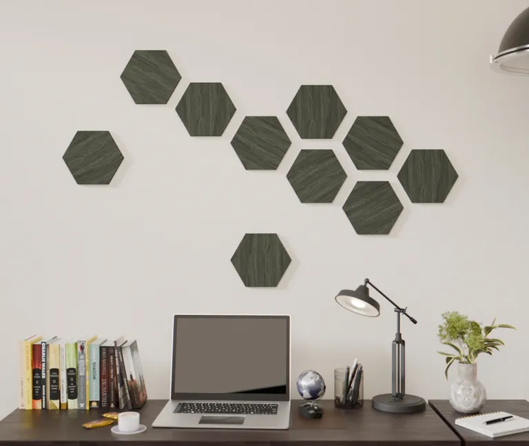 HORI WALL Akustik Hexagon Wandpaneele Black Oak 2