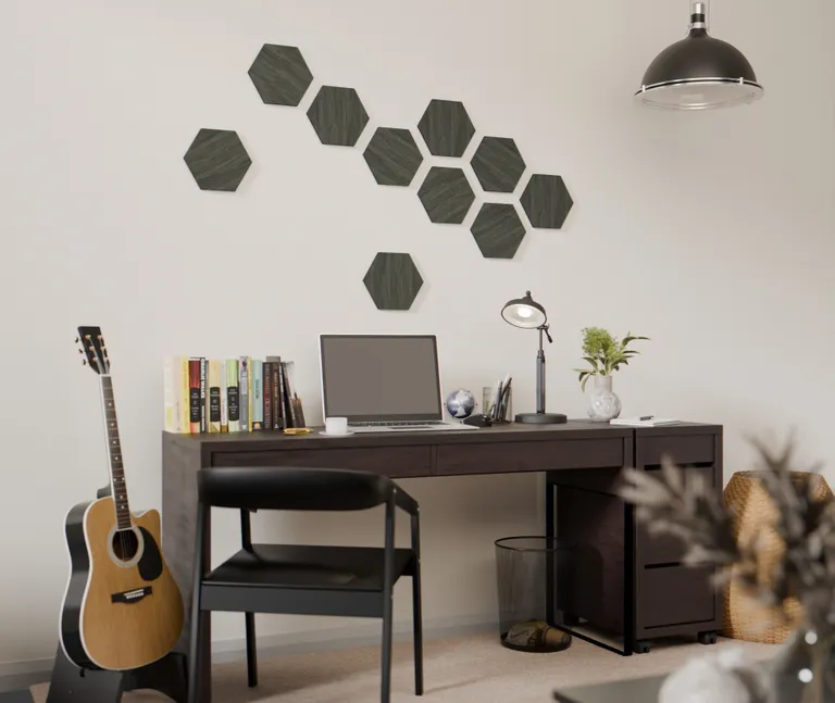 HORI WALL Akustik Hexagon Wandpaneele Black Oak 8
