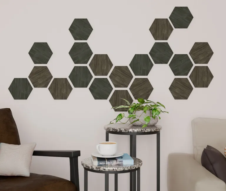 HORI WALL Akustik Hexagon Wandpaneele Black Oak 5