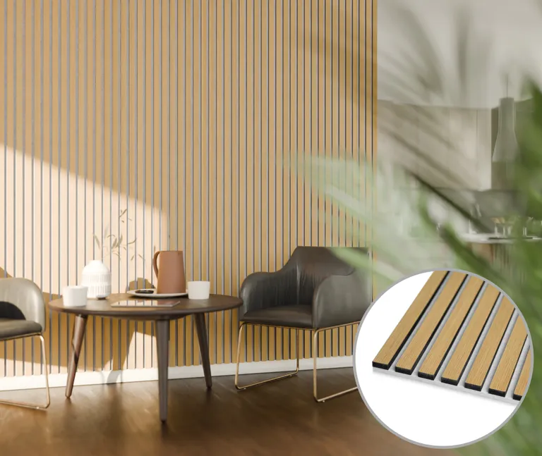 HORI Dekor Akustikpaneel Nature oiled Oak auf Filz Beige 0