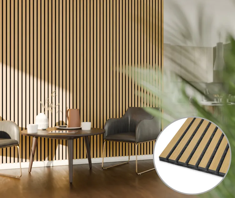 HORI Dekor Akustikpaneel Nature oiled Oak auf Filz Grau 0