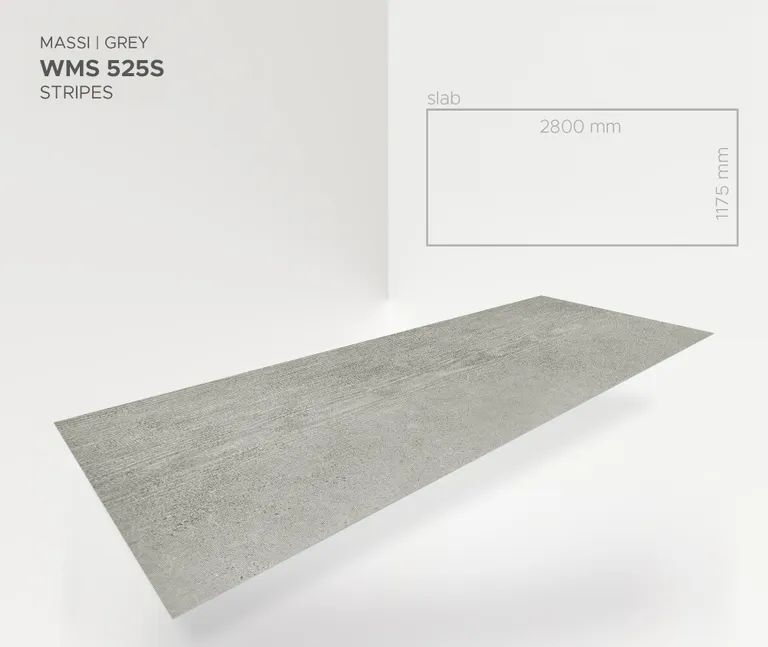 MODEE Wandverkleidung 2800 x 1175 x 4 mm Platte Raw Concrete Massi Grey mit Streifenstruktur 2