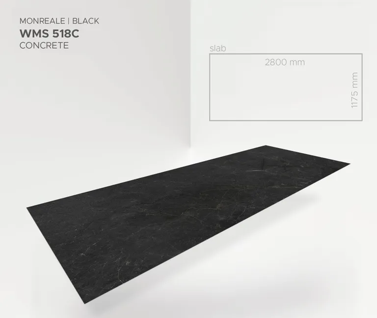 MODEE Wandverkleidung 2800 x 1175 x 4 mm Platte Stone Essence Monreale Black mit Naturstruktur 2