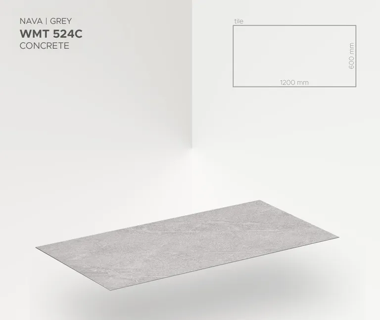 MODEE Wandverkleidung 1200 x 600 x 4 mm Fliese Raw Concrete Nava Grey mit Naturstruktur 2