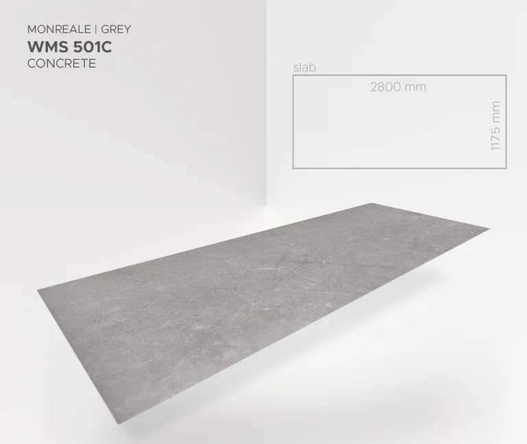 MODEE Wandverkleidung 2800 x 1175 x 4 mm Platte Stone Essence Monreale Grey mit Naturstruktur 2