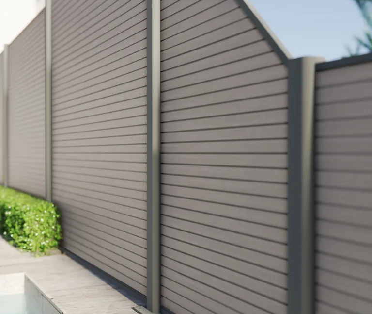 HORI WPC Sichtschutzzaun Stecksystem Rhombus-Style co-extrudiert 3