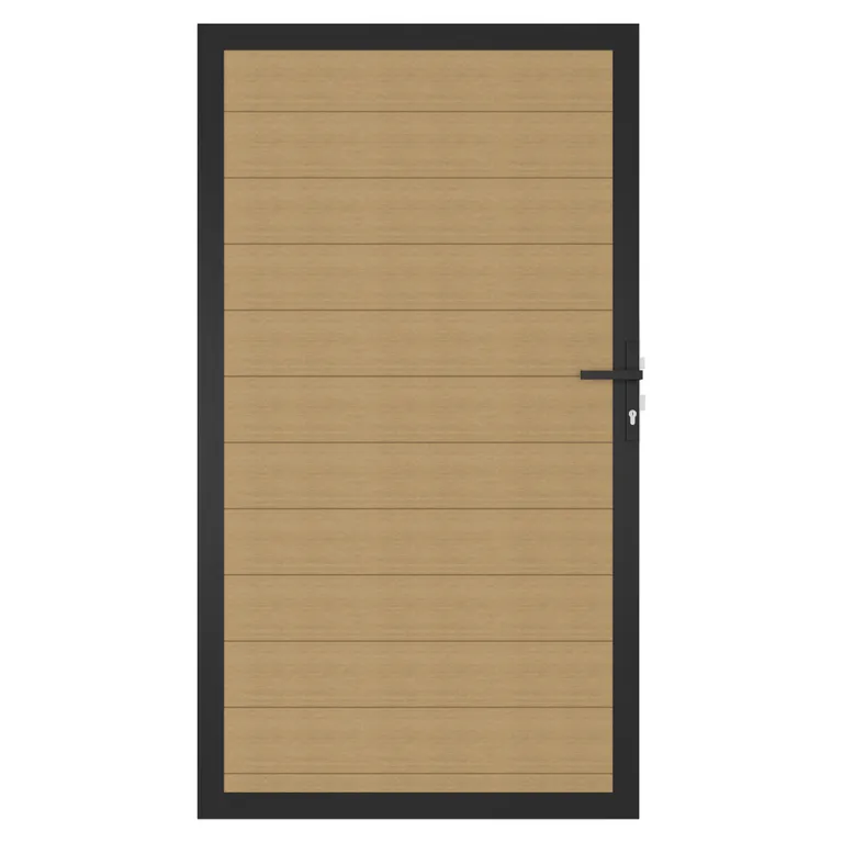 NewTechWood WPC Sichtschutzzaun Stecksystem Zauntor Portland 2