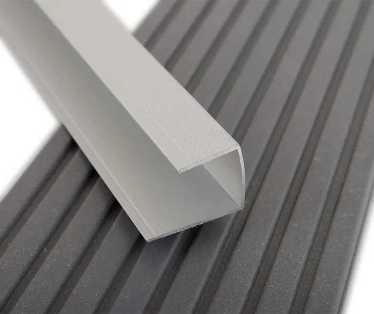 Kovalex Terrassendielen WPC Seitenabschluss Aluminium U- Profil 26 mm 0