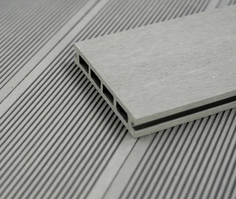 HORI Terrassendielen WPC Basic Hohlkammer grau einseitig geriffelt 20 x 120 mm 0